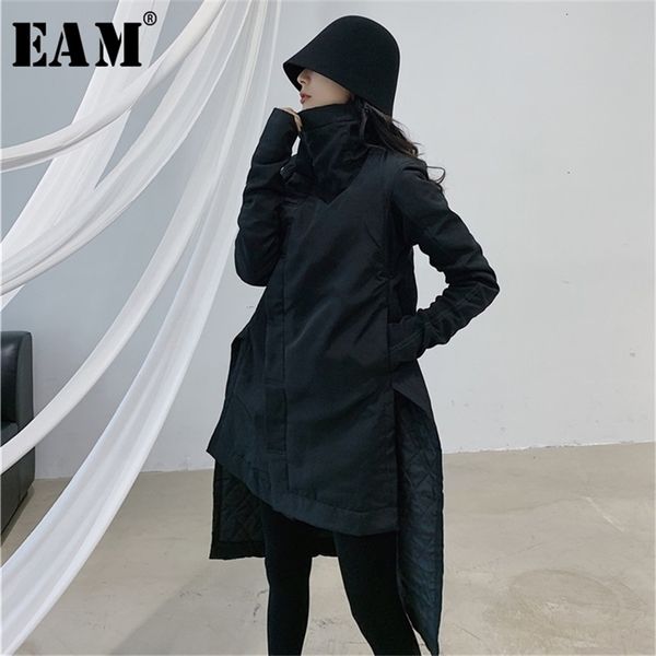 eam asymmetrical turtleneck cotton-padded coat long sleeve loose fit women parkas fashion spring autumn ya77101 201126, Black
eam asymmetrical turtleneck cotton-padded coat long sleeve loose fit women parkas fashion spring autumn ya77101 201126, Black