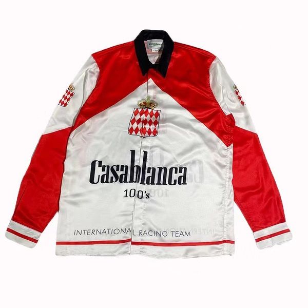 men's and women's casual shirts tide brand casablanca new printed silk satin hawaiian long-sleeved couple fashion thin, White;black
men's and women's casual shirts tide brand casablanca new printed silk satin hawaiian long-sleeved couple fashion thin, White;black