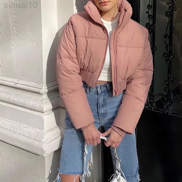 women's parkas jackets coats pink warm outwear solid streetwear ins jackets woman cropped coat with zipper warm parkas jackets l220730, Black
women's parkas jackets coats pink warm outwear solid streetwear ins jackets woman cropped coat with zipper warm parkas jackets l220730, Black