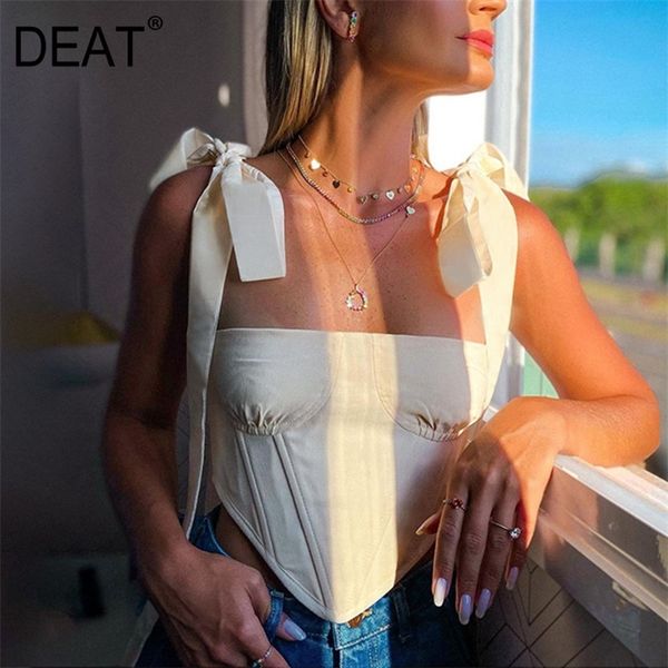 deat women white patchwork bandage bow sliing tank new slash neck sleeveless slim fit fashion summer 7e0363 210428
deat women white patchwork bandage bow sliing tank new slash neck sleeveless slim fit fashion summer 7e0363 210428