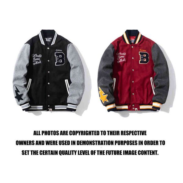 men's jackets autumn and winter new fashion brand embroidered sta star stitched woolen jacket baseball jacket men's and women', Black;brown
men's jackets autumn and winter new fashion brand embroidered sta star stitched woolen jacket baseball jacket men's and women', Black;brown