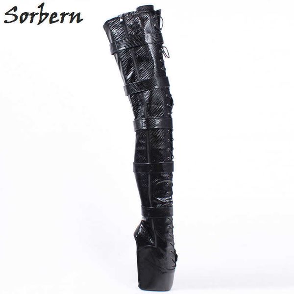 sorbern patent snake crotch thigh high boot women ballet wedges straps wrapped lace up size 11 women shoes fetish for drag queen, Black
sorbern patent snake crotch thigh high boot women ballet wedges straps wrapped lace up size 11 women shoes fetish for drag queen, Black