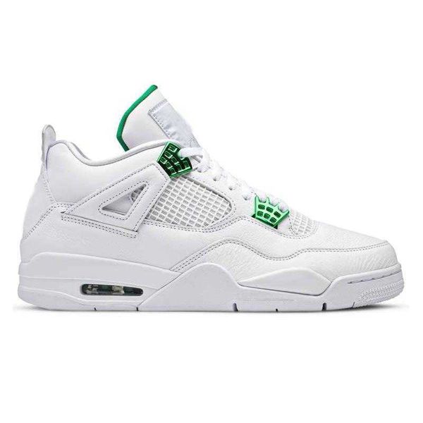 4s 4 green metallic basketball shoes mens sneakers, Black