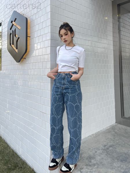 women's jeans designer chaopai 22 spring and summer new design cherishes the printed denim pants, high waist straight tube wide leg sho, Blue
women's jeans designer chaopai 22 spring and summer new design cherishes the printed denim pants, high waist straight tube wide leg sho, Blue