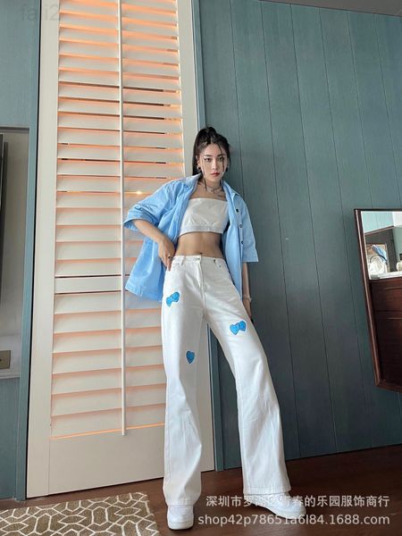 women's jeans designer correct version of paris home 21ss early autumn love smiling face printed high waist leisure micro horn jeans fo, Blue
women's jeans designer correct version of paris home 21ss early autumn love smiling face printed high waist leisure micro horn jeans fo, Blue