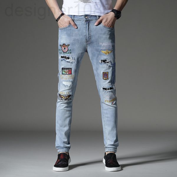 men's jeans designer heavy craft multi worn fashion men's jeans wild style embroidery badge casual pants light color flying eagle, Blue
men's jeans designer heavy craft multi worn fashion men's jeans wild style embroidery badge casual pants light color flying eagle, Blue