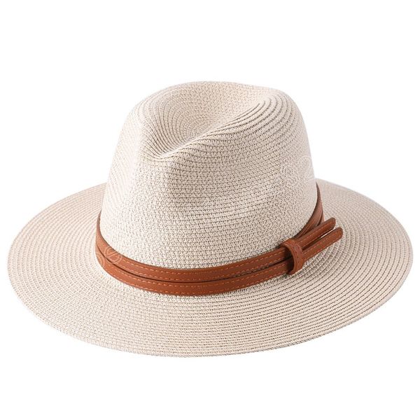 big size straw hat for women men summer wide brim sun protection beach cap panama fedora jazz hat, Blue;gray 
big size straw hat for women men summer wide brim sun protection beach cap panama fedora jazz hat, Blue;gray