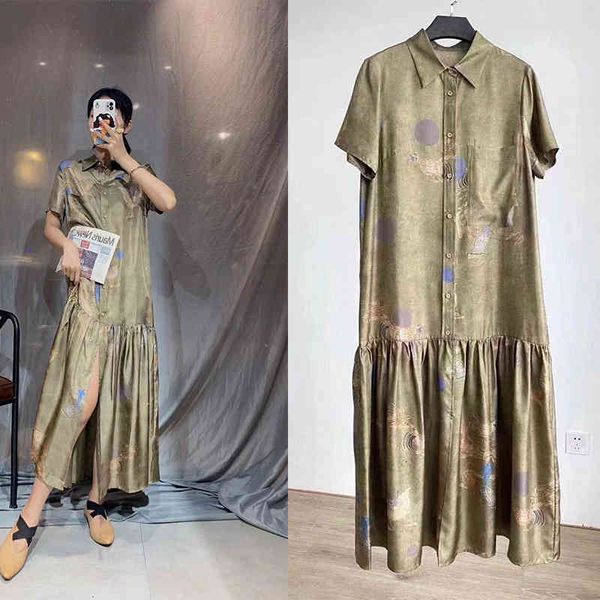 casual dresses p790810feng designer uma double sided printed silk dress, Black;gray
casual dresses p790810feng designer uma double sided printed silk dress, Black;gray