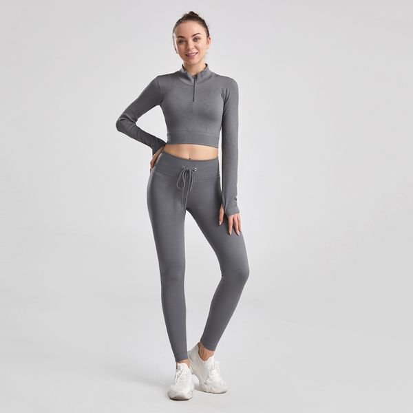 womens yoga out fit high waist running thread strong stretch solid color nylon fitness long sleeve and pocket pants suits seamless hip-lifti
womens yoga out fit high waist running thread strong stretch solid color nylon fitness long sleeve and pocket pants suits seamless hip-lifti