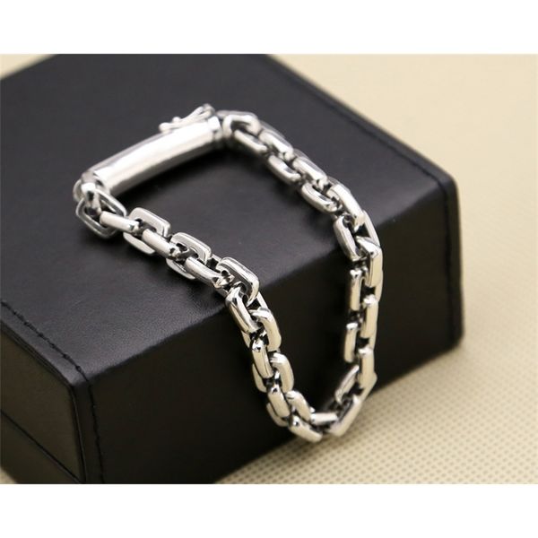 7.5mm thick sterling vintage thai silver bracelet box chain tube bracelet t200423, Black
7.5mm thick sterling vintage thai silver bracelet box chain tube bracelet t200423, Black
