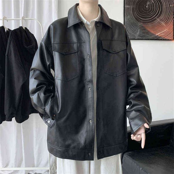leather jacket male korean trend handsome motorcycle leather coat handsome hong kong style autumn spring high street brand t220728, Black
leather jacket male korean trend handsome motorcycle leather coat handsome hong kong style autumn spring high street brand t220728, Black