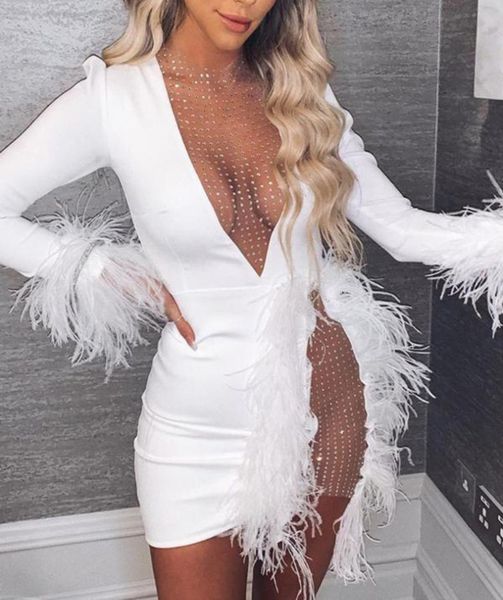 dresses see through sequin mesh patchwork women deep v white feather mini party dress aa, Black;gray
dresses see through sequin mesh patchwork women deep v white feather mini party dress aa, Black;gray