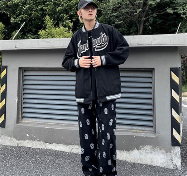 preppy style skull full print drawstring casual men baggy pants hip hop straight sweatpants male loose trousers, Black
preppy style skull full print drawstring casual men baggy pants hip hop straight sweatpants male loose trousers, Black