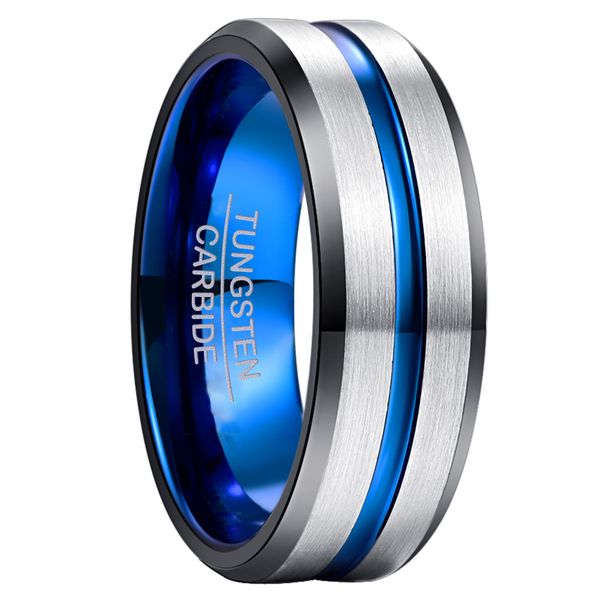 nuncad 8mm width tungsten men's ring black electroplated inner ring bevel + blue groove / steel frosted tungsten steel ring 220506, Slivery;golden
nuncad 8mm width tungsten men's ring black electroplated inner ring bevel + blue groove / steel frosted tungsten steel ring 220506, Slivery;golden