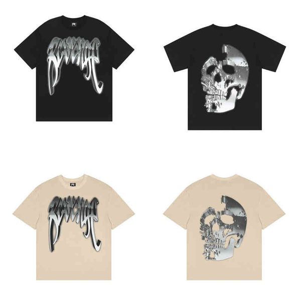 2022 summer skull print round neck short sleeve high street fashion brand oversize loose t-shirt student trend, White;black
2022 summer skull print round neck short sleeve high street fashion brand oversize loose t-shirt student trend, White;black