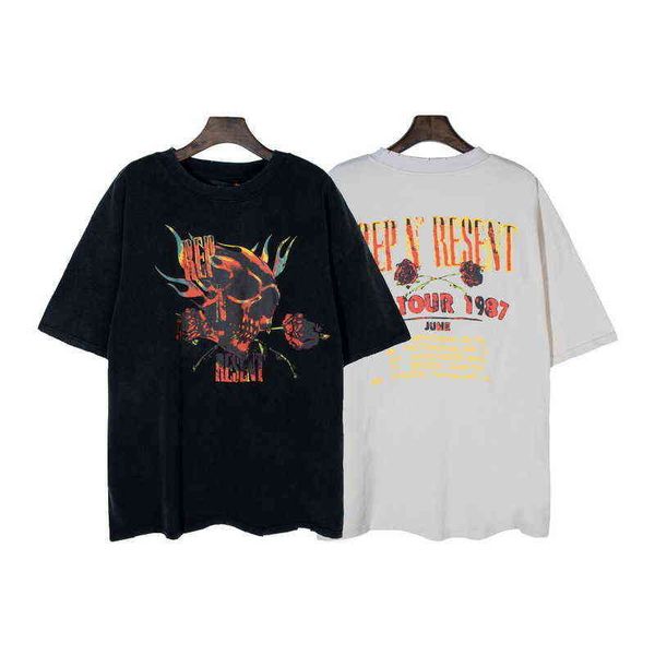 high summer street fashion brand reappresent washing short sleeve t-shirt men's and women's lovers' half, White;black
high summer street fashion brand reappresent washing short sleeve t-shirt men's and women's lovers' half, White;black