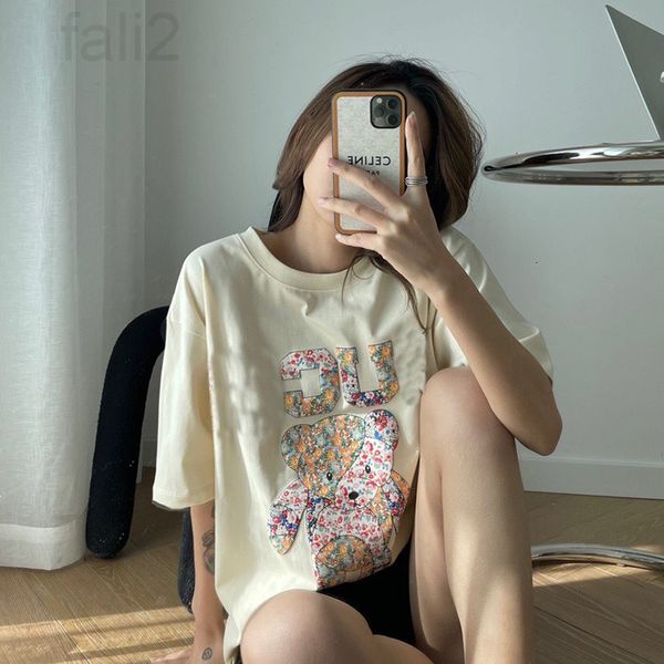 women's t-shirt designer jskly's new summer 2021 foam letter big bear cartoon short sleeve t-shirt, White
women's t-shirt designer jskly's new summer 2021 foam letter big bear cartoon short sleeve t-shirt, White