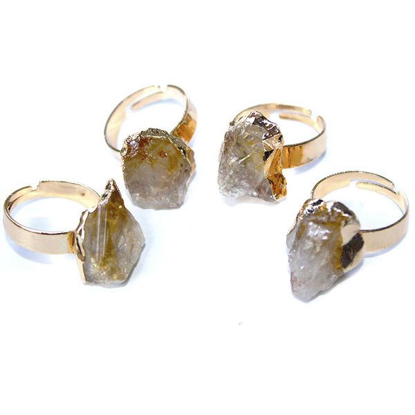 irregular natural crystal stone adjustable gold plated rings for women girl party club decor wedding birthday fashion jewelry, Golden;silver
irregular natural crystal stone adjustable gold plated rings for women girl party club decor wedding birthday fashion jewelry, Golden;silver