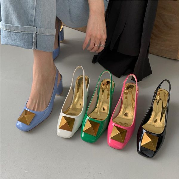 sandals bailamos women high-heel shoes european american metal chain square heel leather pumps chunky heels round toes ladie, Black
sandals bailamos women high-heel shoes european american metal chain square heel leather pumps chunky heels round toes ladie, Black