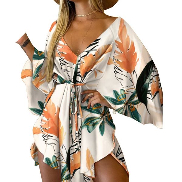 casual dresses 2022 summer stylish hawaii beach asymmetrical hem mini dress tropical print tie front v neck women beachwear, Black;gray
casual dresses 2022 summer stylish hawaii beach asymmetrical hem mini dress tropical print tie front v neck women beachwear, Black;gray