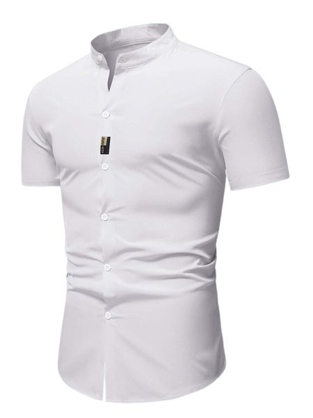 men letter patched shirt v4hl#, White;black
men letter patched shirt v4hl#, White;black