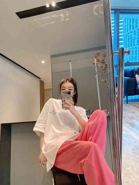 women's t-shirt jn buyer's shop 22ss spring and summer niche designer pink cactus print mskin loose short sleeve t 4d04, White 
women's t-shirt jn buyer's shop 22ss spring and summer niche designer pink cactus print mskin loose short sleeve t 4d04, White