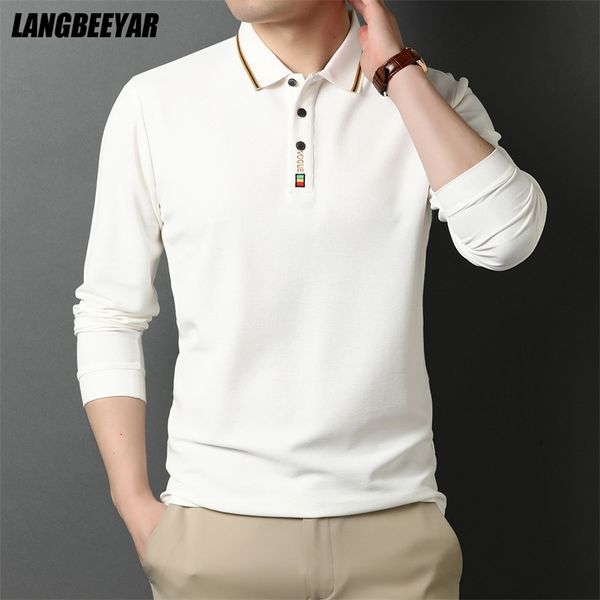 fashion brand designer mens polo shirts with long sleeve white turn down collar casual men's clothing 220408, White;black
fashion brand designer mens polo shirts with long sleeve white turn down collar casual men's clothing 220408, White;black