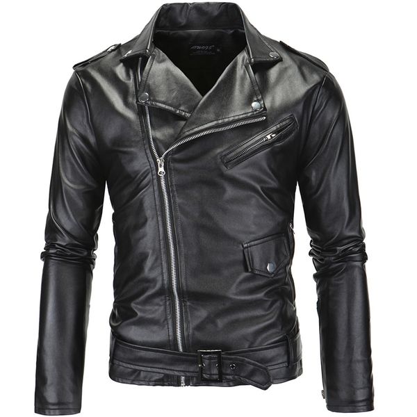 men slim white leather jackets oblique zipper motorcycle jackets men outwear moto biker pu leather coats size 4xl l220812, Black
men slim white leather jackets oblique zipper motorcycle jackets men outwear moto biker pu leather coats size 4xl l220812, Black