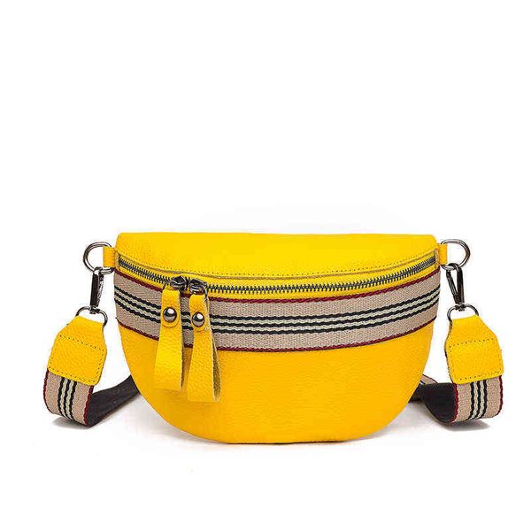 fashion waist bag leather women's bag fashion women's ins soft head leather messenger small chest bag 220712