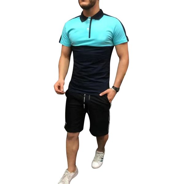 men's lapel tracksuits summer men's sportswear 2pcs/set breathable male clothes short sleeve stand collar t-shirt men sports short, Gray
men's lapel tracksuits summer men's sportswear 2pcs/set breathable male clothes short sleeve stand collar t-shirt men sports short, Gray