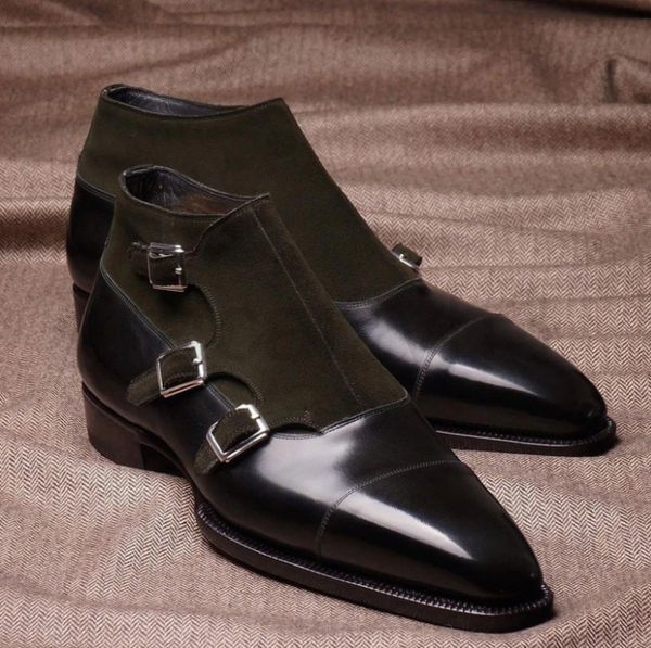 boots designer three button classic men's gentlemen's leather boots high low heel pointed pu splicing business dress, Black
boots designer three button classic men's gentlemen's leather boots high low heel pointed pu splicing business dress, Black