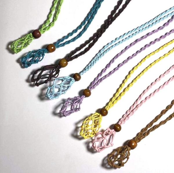 retro woven natural stone pendant necklace net pocket hollow handmade jewelry men and women the same style without gems, Silver
retro woven natural stone pendant necklace net pocket hollow handmade jewelry men and women the same style without gems, Silver