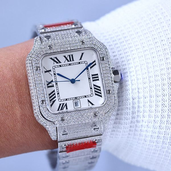 full diamond mens watch automatic mechanical sapphire watches 40mm business wristwatches high-end stainless steel belt montre de luxe giftes, Slivery;brown
full diamond mens watch automatic mechanical sapphire watches 40mm business wristwatches high-end stainless steel belt montre de luxe giftes, Slivery;brown