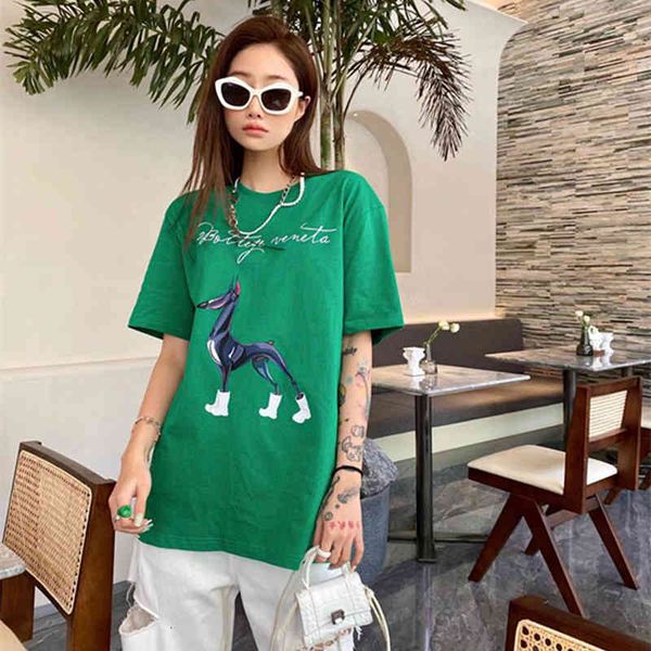 women's t-shirt s summer women's versatile loose triangle back doberman dog letter printed short sleeve t-shirt fashion, White
women's t-shirt s summer women's versatile loose triangle back doberman dog letter printed short sleeve t-shirt fashion, White