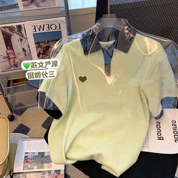 women's t-shirt contrast polo collar short sleeve t-shirt women's 2022 summer loose korean fashion oversize design atzj, White
women's t-shirt contrast polo collar short sleeve t-shirt women's 2022 summer loose korean fashion oversize design atzj, White