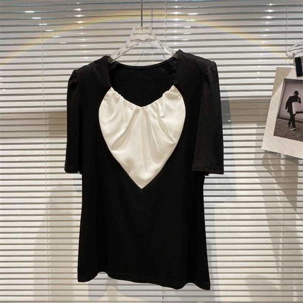 deat women black all match patchwork t-shirt arrivals solid color v-neck short sleeve fashion spring summer 11d519 210709, White
deat women black all match patchwork t-shirt arrivals solid color v-neck short sleeve fashion spring summer 11d519 210709, White