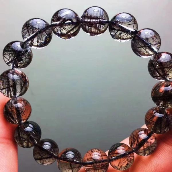 genuine natural black rutilated quartz crystal bracelet 12.3mm women men clear round beads wealthy stone brazil aaaaa, Silver
genuine natural black rutilated quartz crystal bracelet 12.3mm women men clear round beads wealthy stone brazil aaaaa, Silver