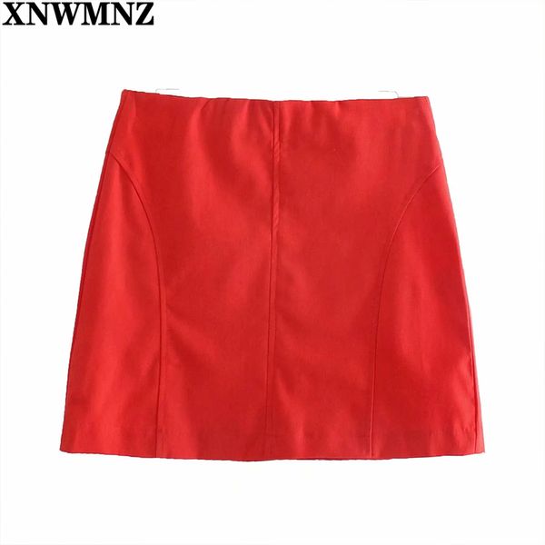 xnwmnz women red highwaist short skirt woman fashion female linen blend mini invisible back zip skirts 210513, Black
xnwmnz women red highwaist short skirt woman fashion female linen blend mini invisible back zip skirts 210513, Black