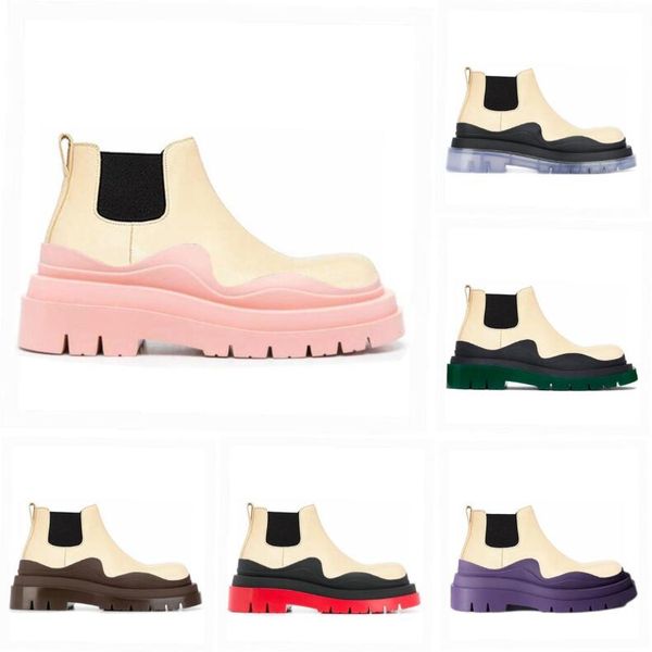 two tone tire chelsea boots women platform chunky boot lady luxe design men calf desiger low calfskin slip-on style round toe boots cream+pi, Black
two tone tire chelsea boots women platform chunky boot lady luxe design men calf desiger low calfskin slip-on style round toe boots cream+pi, Black
