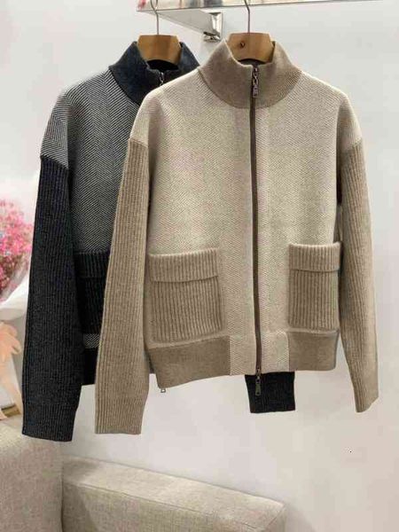 women's jackets lp thickened herringbone stand collar stitched knitted cashmere coat cardigan women's pure original, Black;brown
women's jackets lp thickened herringbone stand collar stitched knitted cashmere coat cardigan women's pure original, Black;brown