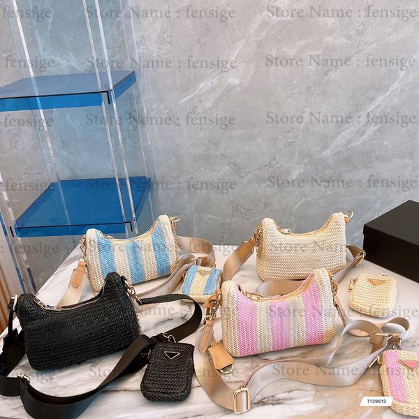 re-edition 2005 staw mini hobo bag designer 2 pcs raffia shoulder bag luxury nylon chain crossbody with coin purse black/black/pink/blue
re-edition 2005 staw mini hobo bag designer 2 pcs raffia shoulder bag luxury nylon chain crossbody with coin purse black/black/pink/blue
