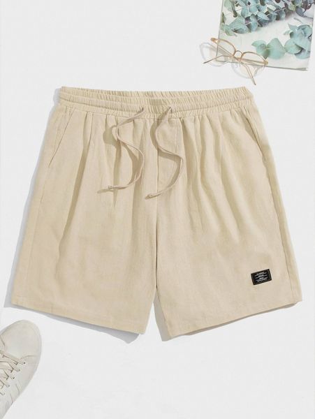 men drawstring waist patch detail shorts k1cv#, White;black
men drawstring waist patch detail shorts k1cv#, White;black