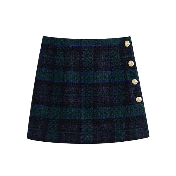 skirts bbwm chic button decoration dark green tweed women fashion casual plaid skirt elegant ladies a line mini y3v7#, Black
skirts bbwm chic button decoration dark green tweed women fashion casual plaid skirt elegant ladies a line mini y3v7#, Black