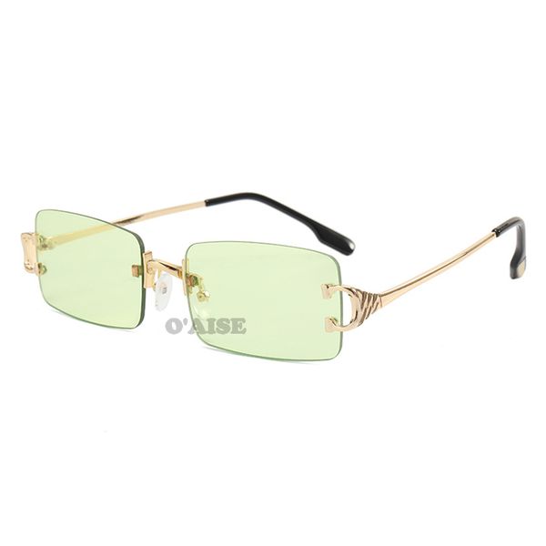 retro clear ocean lens sunglasses fresh rimless eyewear hyj36