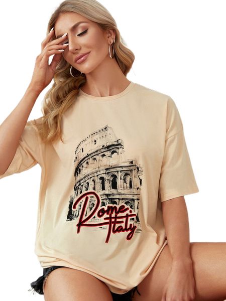 x alyssa moore illustration building & letter graphic drop shoulder tee z5z6#, White
x alyssa moore illustration building & letter graphic drop shoulder tee z5z6#, White