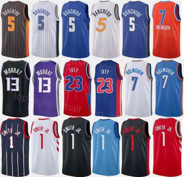 

Custom Print Draft Pick Basketball Jersey Paolo Banchero 5 Caleb Houstan Chet Holmgren 7 Peyton Watson Jaylin Williams Jabari Smith Jr Tari Eason, White