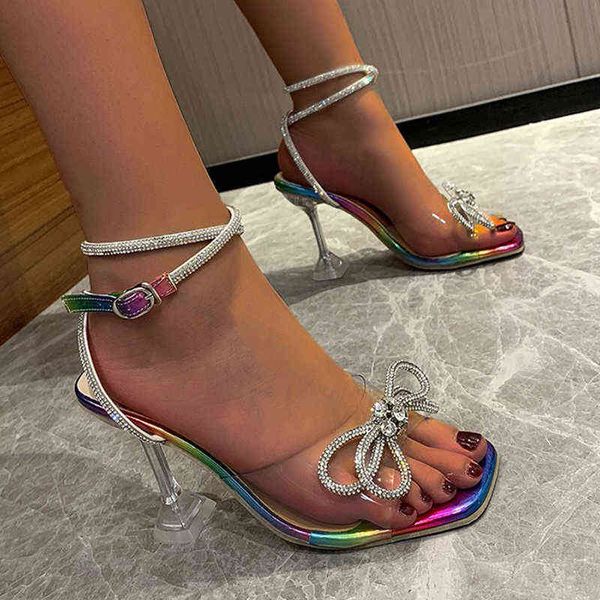 women sandals lucyever rhinestone bow stiletto high heels crystal cross strap party wedding shoes woman clear heel 220607, Black
women sandals lucyever rhinestone bow stiletto high heels crystal cross strap party wedding shoes woman clear heel 220607, Black