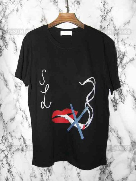 designer luxury spring summer ysls classic cigarette mouth red lip printed slp t shirt fashion mens and womens couples crew neck tee, White;black
designer luxury spring summer ysls classic cigarette mouth red lip printed slp t shirt fashion mens and womens couples crew neck tee, White;black