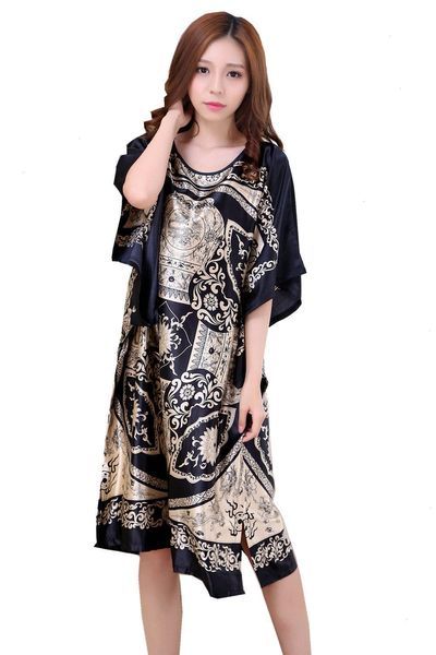 plus size summer sleepwear womens faux silk nigh robe black lady bath gown nightgown bathrobe mujer pijama flower zh07c, Black;red
plus size summer sleepwear womens faux silk nigh robe black lady bath gown nightgown bathrobe mujer pijama flower zh07c, Black;red