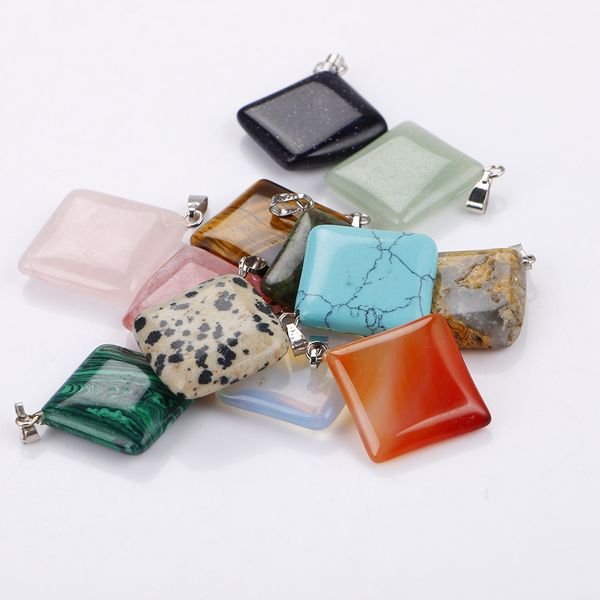 natural square stone chakra reiki healing quartz crystal pendant necklace for women jewelry, Silver
natural square stone chakra reiki healing quartz crystal pendant necklace for women jewelry, Silver